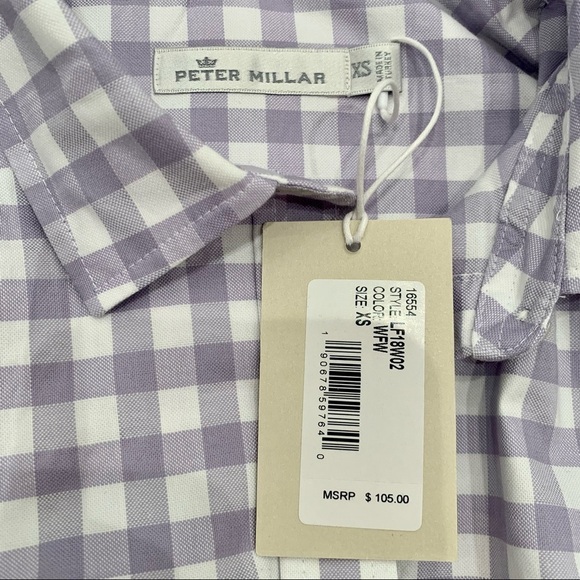 Peter Millar Long Sleeve Button Down Shirt Purple Women's Size XS - Picture 6 of 6